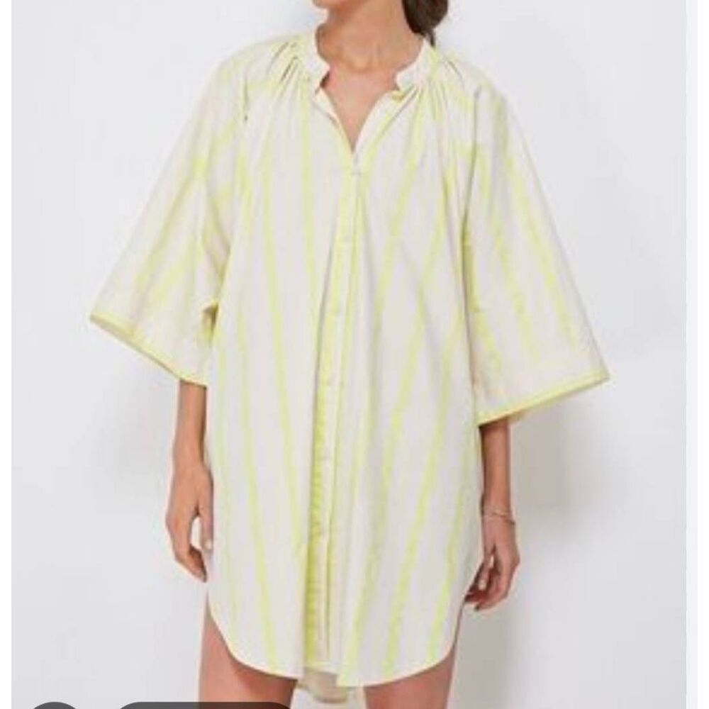 Tuckernuck  Pomander Place Yellow and Tan Stripe Pia Coverup Size M